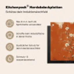 Bloemen - Wit - Subtiel - Roestkleur Inductie beschermer vinyl 3mm middel -zzzzzzusp-haakje_DE