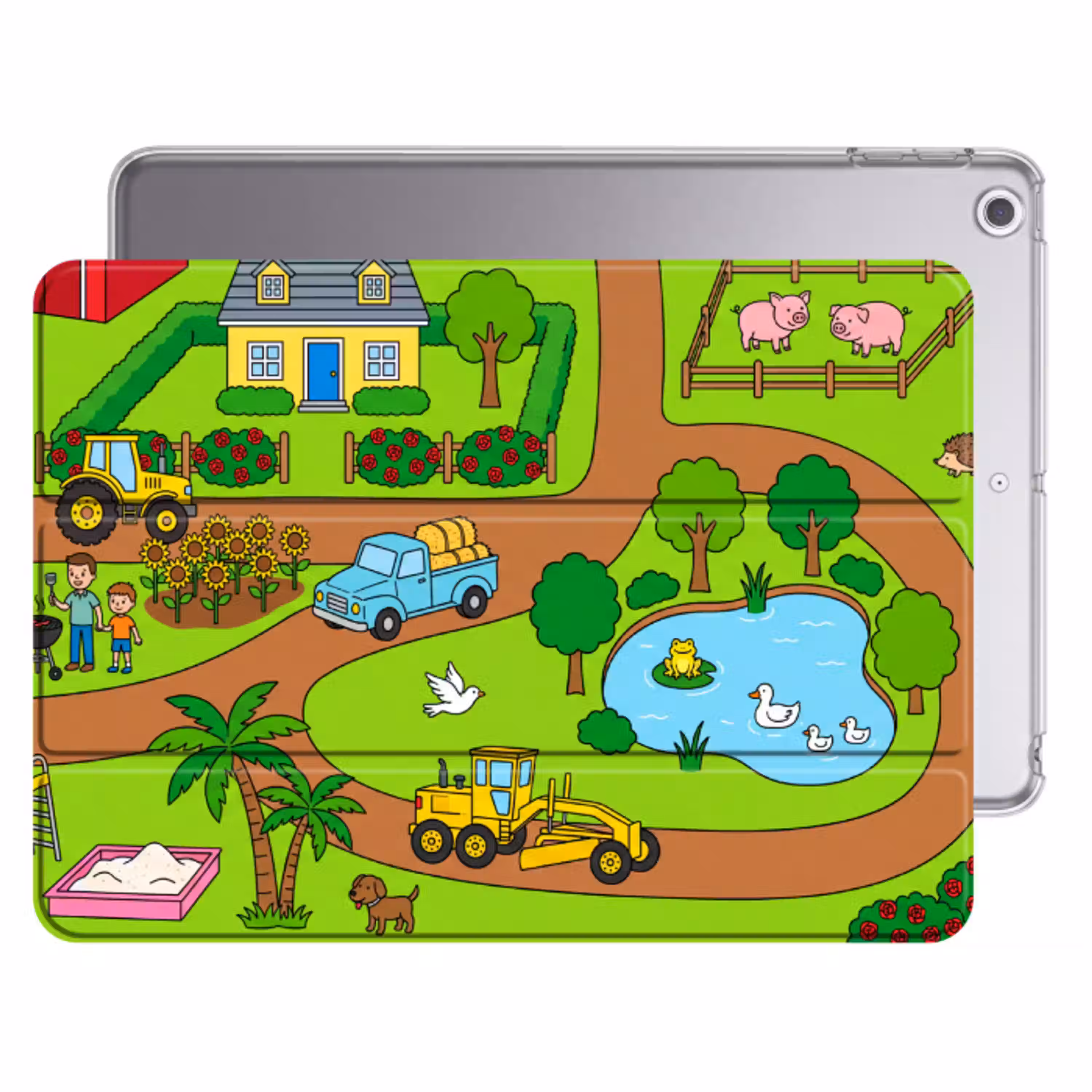 Platteland - Dieren - Cartoon Apple iPad 2017 middel -threedimensional_3d_global
