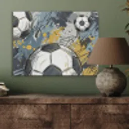 Voetbal - Abstract - Sport - Kleurrijk PET vilt klein -sfeer2