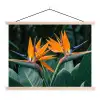 Paradijsvogel - Bloem - Exotisch textielposter latten blank klein -3d