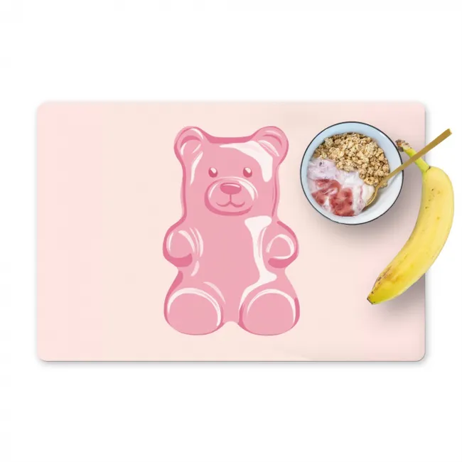 Beer - Roze - Snoep Placemat vinyl groot -zzzproduct_Kitchenyeah-website