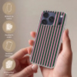 Verticale strepen - Groen - Roze Telefoonhoesje iPhone 17 Pro klein 878 -sfeer3_DE