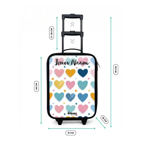 Hartjes - Pastel - Patroon Kinderkoffer - Zwart klein -productfoto_formaten