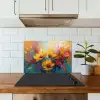 Bloemen - Dahlia - Kunst - Oranje - Watercolor keuken achterwand spatscherm klein -sfeer2