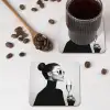 Vrouw - Champagne - Modern onderzetter kurk middel -sfeer2