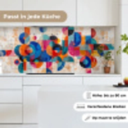 Kunst - Geometrisch - Abstract - Kleurrijk keuken achterwand 2 middel -sfeer4_DE