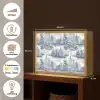 Huizen - Bomen - Water - Vogels - Blauw Light Box met batterij (Wandlamp) middel 907 -USP_websiteoverzichtNL