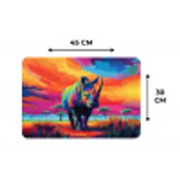 Neushoorn - Zonsondergang - Savanna - Kleurrijk Placemat vinyl groot -specs