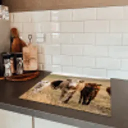 Runderen - Kudde - Landschap - Weide - Rustig Inductie beschermer vinyl 3mm middel -sfeer3