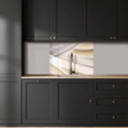 Golven - Abstract - Beige keuken achterwand 2 middel -sfeer1