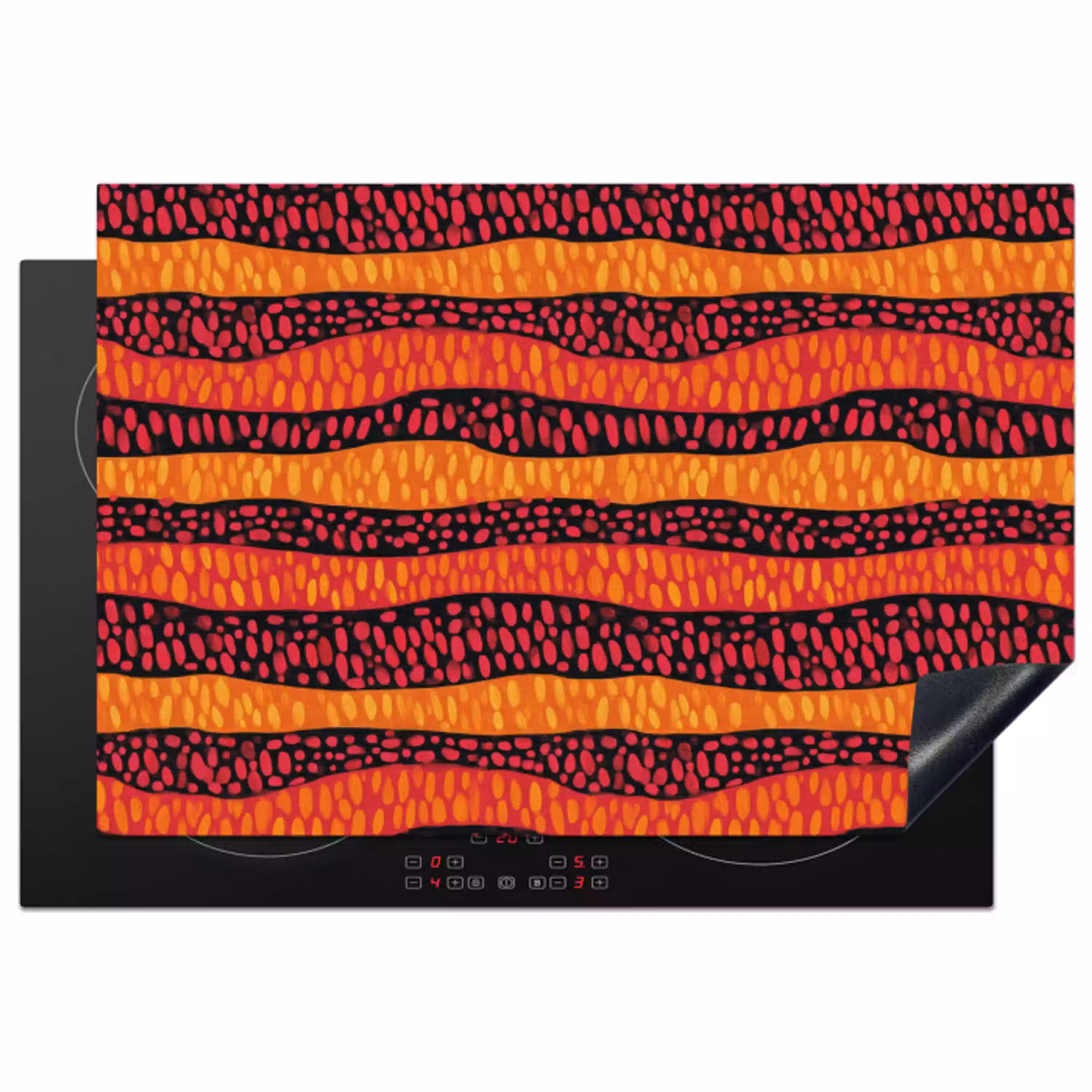 Oranje - Roze - Expressief - Patroon Inductie beschermer vinyl 3mm klein 276 -3d