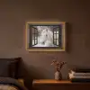 Doorkijk - Paard - Wit - Winterlandschap - Sneeuw Light Box met batterij (Wandlamp) middel -sfeer4