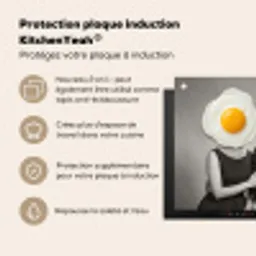 Ontbijt - Koppel - Ei - Brood Inductie beschermer vinyl 3mm middel -zzzzzzusp-haakje_FR