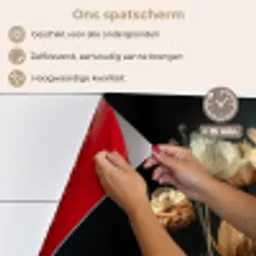 Boeket - Bloemen - Licht - Zwart keuken achterwand spatscherm klein -spatscherm_NL