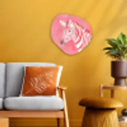 Zebra - Pink - Verf Wandcirkel Organisch Forex 3mm klein -sfeer4