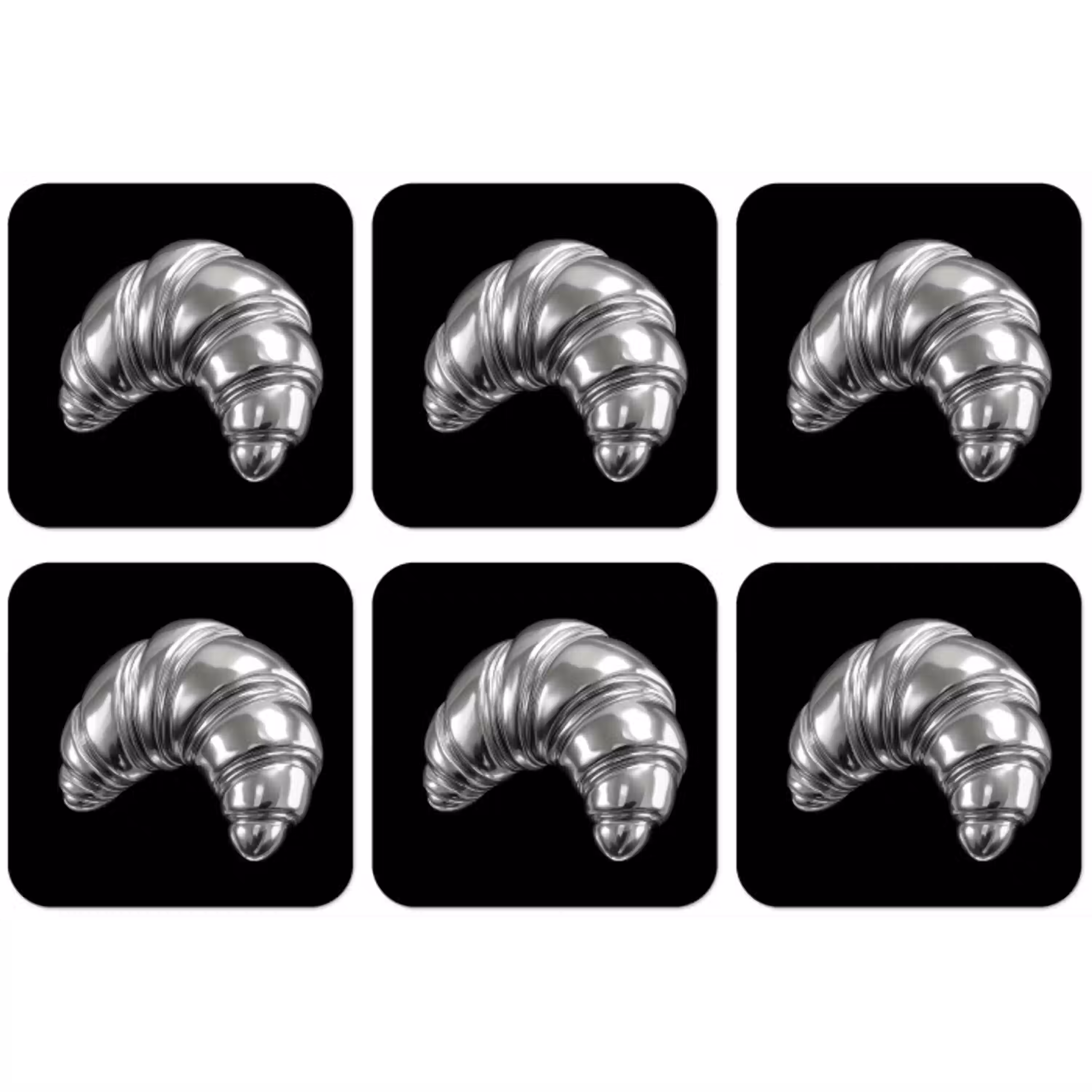 Croissant - Metaal - Zilver onderzetter kurk middel -zkaufland3dotto
