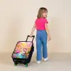 Kitten met flamingo in tropisch bloemenparadijs Kinderkoffer - Zwart klein -sfeer1