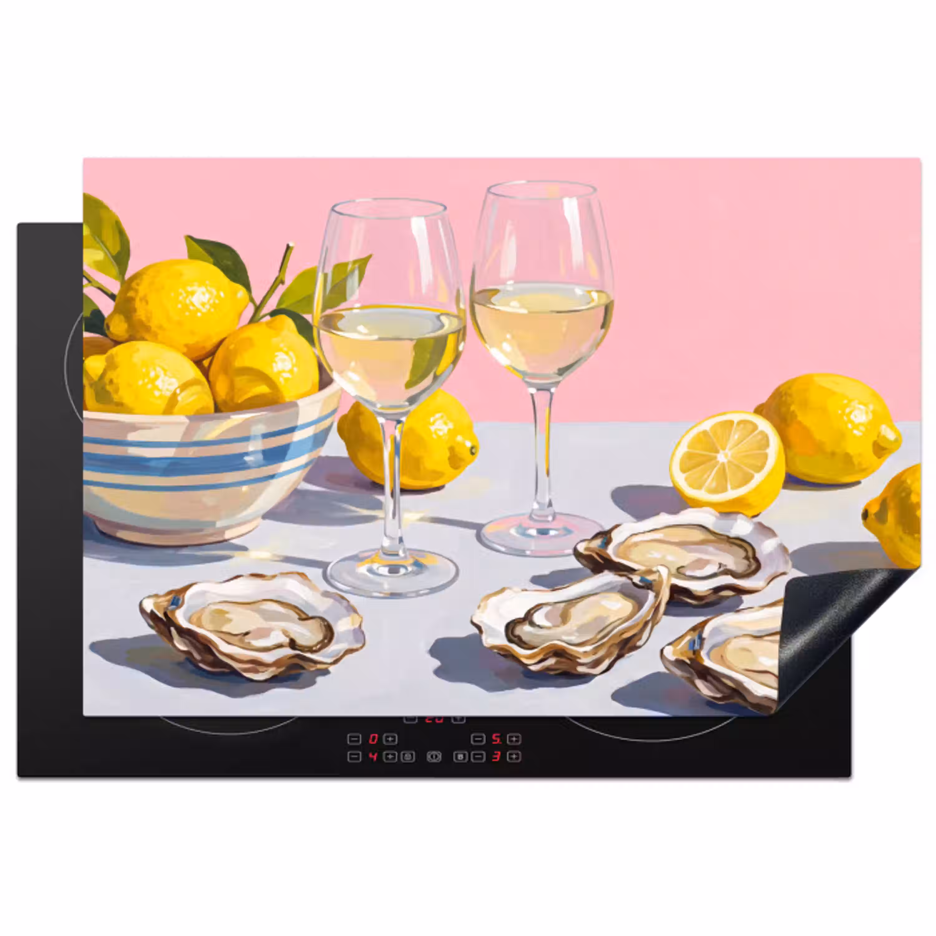Citroen - Wijn - Eten Inductie beschermer vinyl 3mm klein -3d