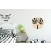 Bladeren - Gestreept - Stengel - Beige Wandcirkel aluminium klein -kinderkamer