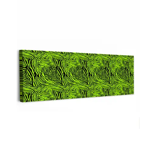 Groen - Zwart - Zebra canvas 2cm klein 828 -z3d