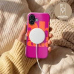 Oh la la - Roze - Oranje - Gestapelde letters Toughcase MagSafe Apple iPhone 17 klein -USP_MagsafeV