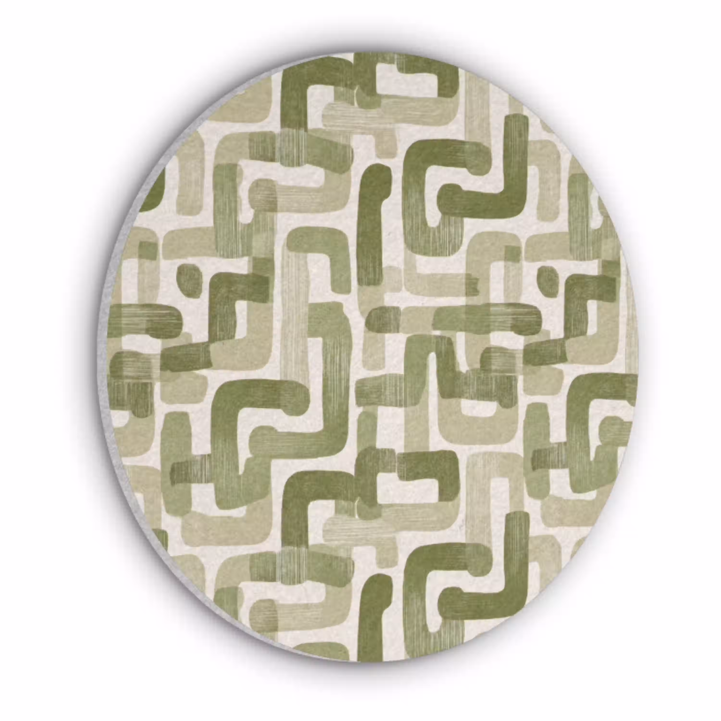 Modern - Grafisch - Groen Akoestische PET Vilt - Rond klein 838 -3d