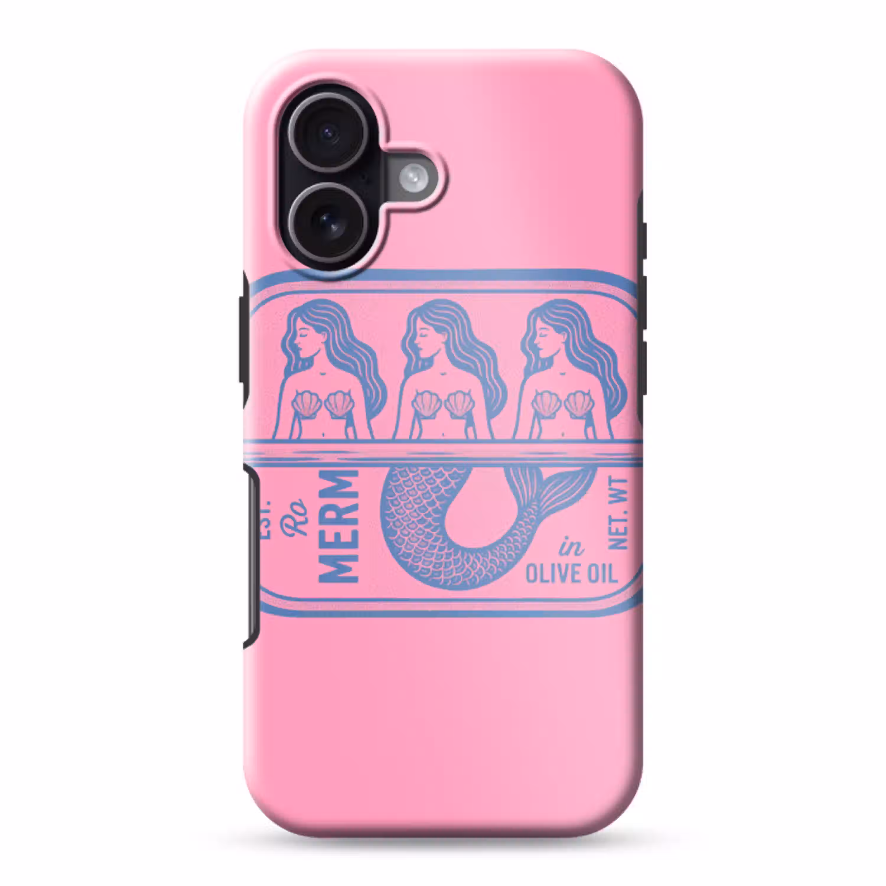 Meermin - Sardineblik - Illustratie - Roze - Retro Toughcase MagSafe Apple iPhone 17 klein -3d