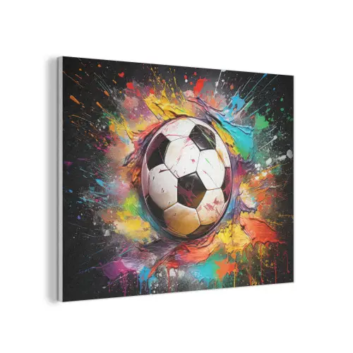 Voetbal - Verf - Kleuren - Zwart - Wit PET vilt klein -3d