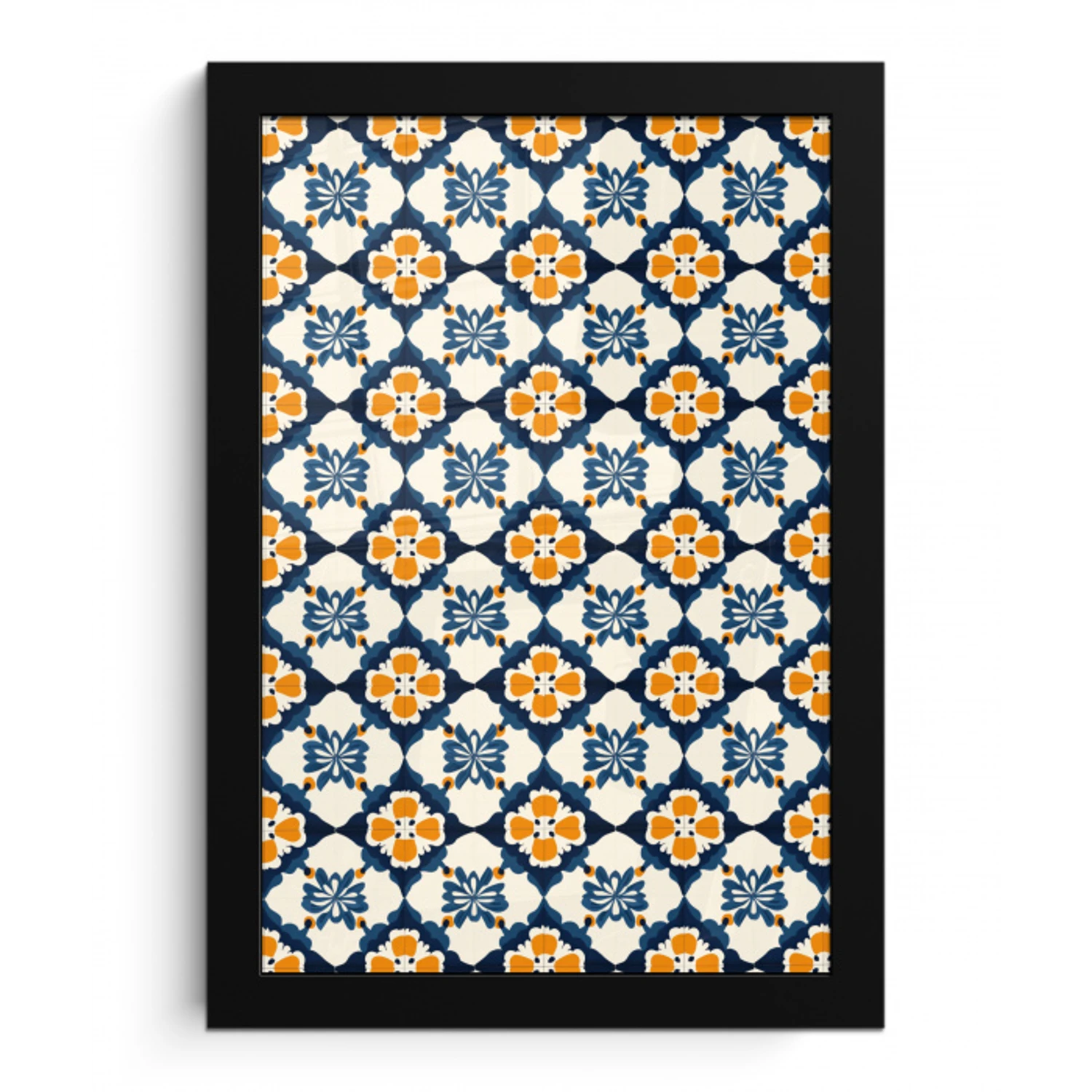 Klassiek - Geometrisch - Blauw fotolijst zwart zonder passe partout klein 224 -3d