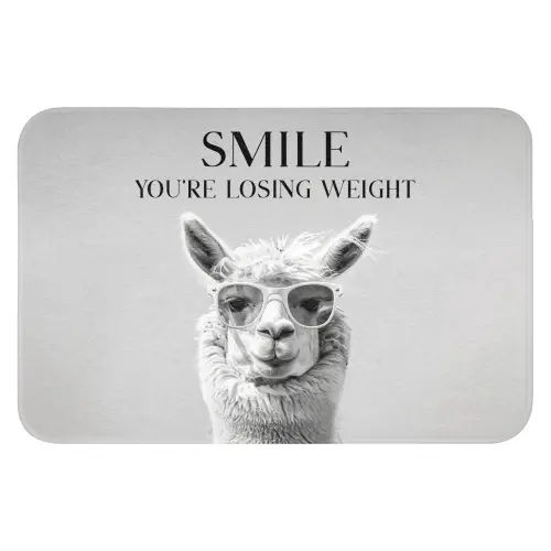 Quotes - Lama - Smile - Spreuken - Grijs WCmat klein -3d