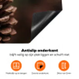 Dennenappel - Bos - Herfst - Bruin - Sfeervol Inductie beschermer vinyl 3mm klein -zzzzzzz-td-onderkant