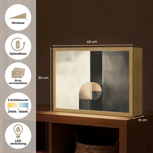Vormen - Modern - Zwart Light Box met batterij (Wandlamp) middel -USP_websiteoverzichtNL