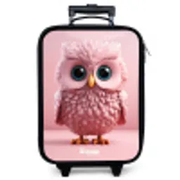 Roze uil met blauwe ogen Kinderkoffer - Zwart klein -zzz_website3d
