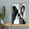 Buldog - Zwart - Abstract - Vlakken canvas 2cm klein -sfeer4
