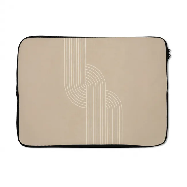 Laptop hülle - Parallele Linien - Leichte Textur - Beige