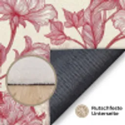 Pioenrozen - Modern -  Rood Vloerkleed Rechthoek klein 1091 -uniquesellingpoint_antislip_DE_DE