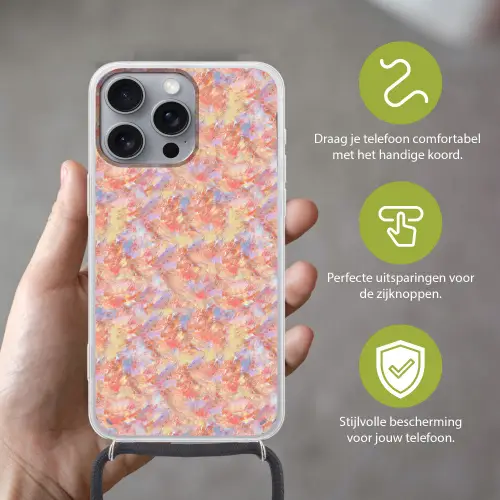 Abstract - Multi - Kleur - Verf Hoesje iPhone 16 Pro Max met koord klein 804 -sfeer2_NL