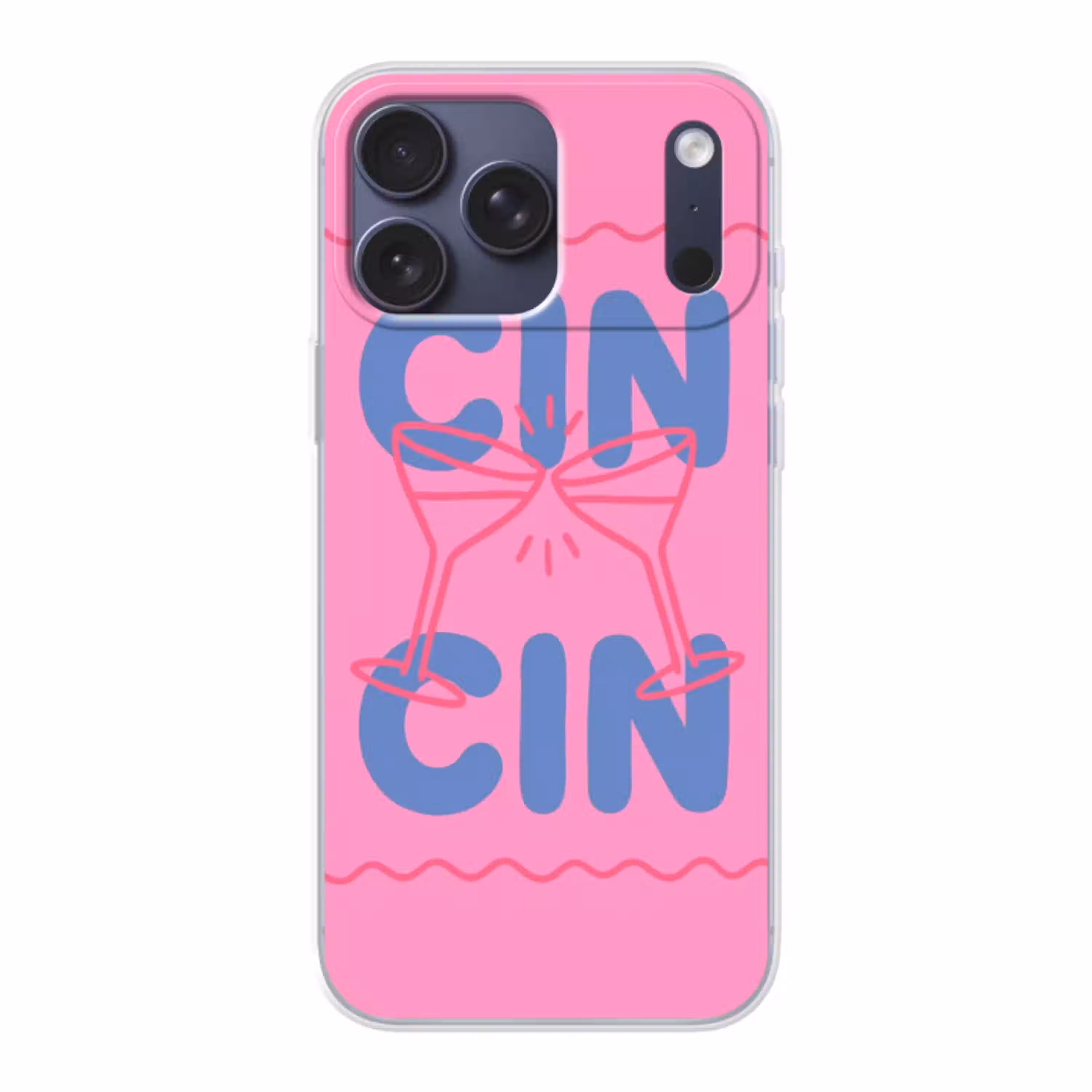 Drank - Glazen - Proost - Modern - Roze Telefoonhoesje iPhone 17 Pro Max klein -3d
