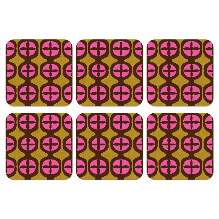 Modern - Patroon - Roze onderzetter kurk middel 366 -3d