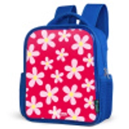 Madeliefjesmania hotpink Kinderrugzak - Blauw middel -schuin