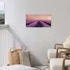 Lavendelveld - Zonsondergang - Paars - Bloemen tuinposter los doek klein -sfeer8