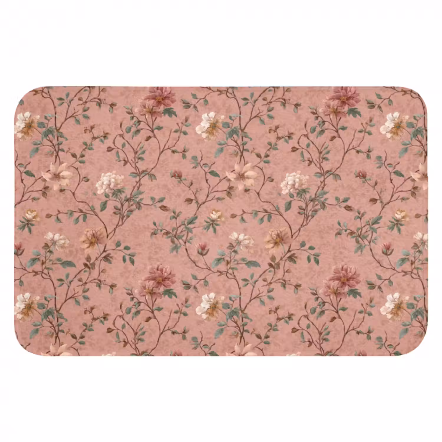 Badmat - Botanisch - Bloemen - Roze