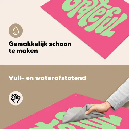 Grateful - Groen - Grafisch - Vloeiend Inductie beschemer met haakjes klein -ky-schoon-nl