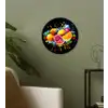 Fruit - Graffiti - Kleurrijk - Sinaasappel - Aardbei - Abstract Wandcirkel kunststof plaat 5mm dik klein -sfeer3