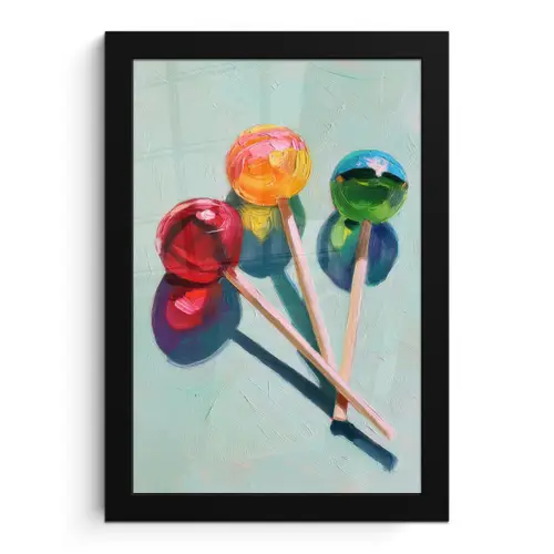 Lollys - Schaduw - Drie - Blauw fotolijst zwart zonder passe partout klein -3d