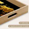 Wereldkaart - Goud - Druipen - Zwart Dienblad Rechthoek middel -USP_HandgreepNL