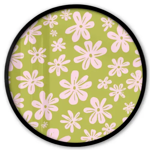 Bloemen - Roze - Getekend - Patroon Fotolijst rond zonder passe partout klein -3d