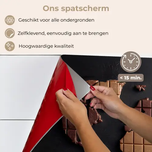 Wereldkaart - chocola - Smakelijke uitstraling keuken achterwand spatscherm klein -spatscherm_NL