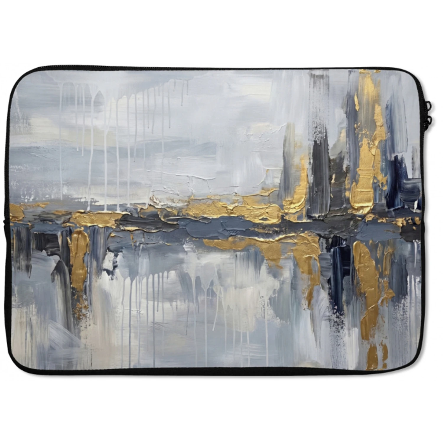 Abstract - Structuur - Goud - Grijs - Modern laptophoes neopreen klein -zkaufland3dotto