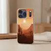 Landschap - Woestijn - Cactussen - Zon Telefoonhoesje iPhone 17 Pro klein -sfeer2